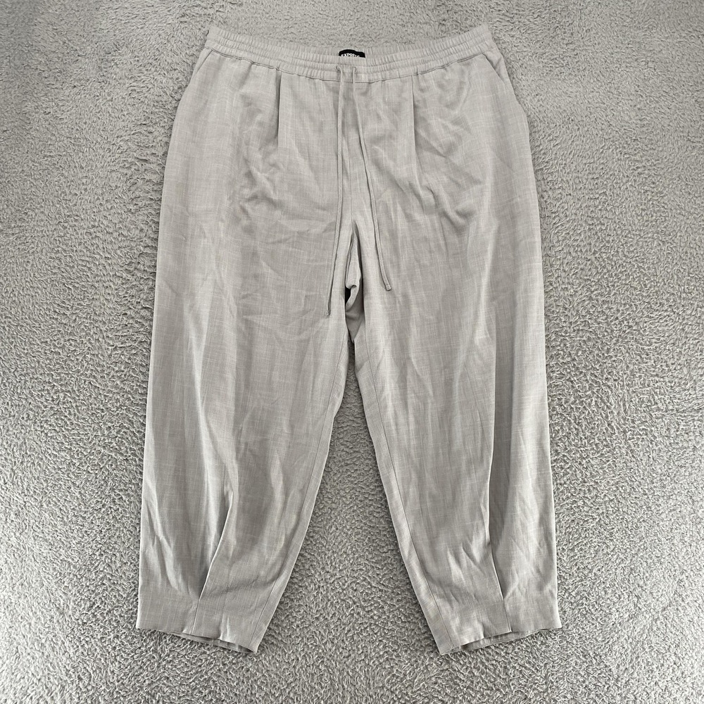 Express Barrel Pants Womens XL Gray Elastic Waist Drawstring Capsule Neutral